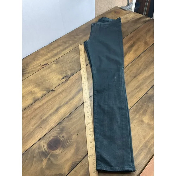 Hudson Nico Midrise Super Skinny Snake Scale Print Green Jeans Size 28 - Picture 11 of 11